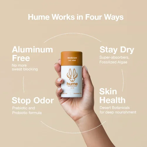 Miniatura 3 de Hume Supernatural Desodorante sin aluminio para mujeres y hombres - Probiótico y a base de plantas, absorción de humedad de larga duración - Limpio