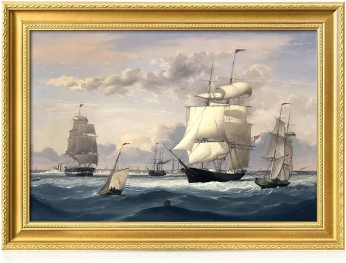 Miniatura 44 de DECORARTS - Impresiones de Giclee de Lirios de Agua de Claude Monet, Arte de Pared Enmarcado con Marco de Madera Maciza, Decoración de Jardín