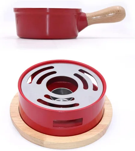 Miniatura 3 de Juego de fondue de queso, juego de fondue de aleación de aluminio, incluye ollas de cerámica, olla de porcelana de primera calidad para queso