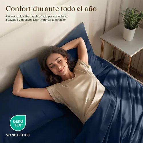 Miniatura 5 de Juego de sábanas Utopia Bedding tamaño King de 4 piezas – Sábanas de microfibra suaves y transpirables para cama tamaño King, incluye 1 sábana Azul