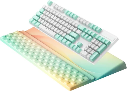 Miniatura 10 de Ospelelf Reposamuñecas para teclado, cómodo soporte ergonómico para teclado para oficina y hogar Rosa