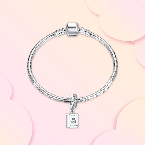 Miniatura 2 de Annmors Dijes de plata de ley 925 para pulseras y collares símbolo de color colgantes de cuentas dijes de joyería regalo para mujeres y niñas Plata