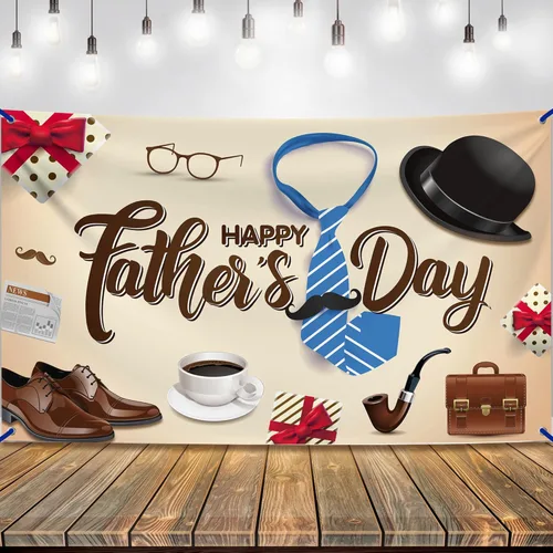 Miniatura 10 de KatchOn Cartel de feliz día del padre, extragrande, 72 x 44 pulgadas, decoración azul del día del padre para fiesta y hogar