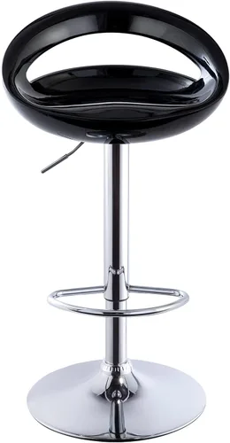 Miniatura 6 de DUHOME Juego de 2 taburetes de bar ABS ajustables giratorios, 2 piezas para isla de cocina, bar y pub (negro)