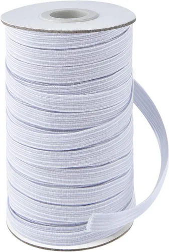 Miniatura 8 de Coopay Bandas elásticas planas de 45 yardas de largo, 1/2 pulgada de ancho, cuerda elástica plana para coser proyectos de bricolaje, artes y Negro