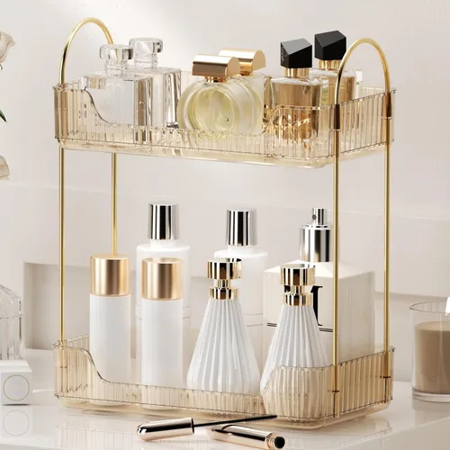Miniatura 14 de YCIA&DONE Organizador de Baño para Encimera, Almacenamiento de Maquillaje, Estante de Bandeja para Cosméticos para Cuidado de la Piel, Soporte