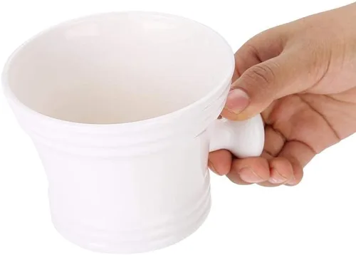 Miniatura 6 de Tazón de jabón de afeitar de plástico de 2 colores Tazón de jabón de afeitar de espuma Tazón de crema con mango pequeño Tazón de afeitar