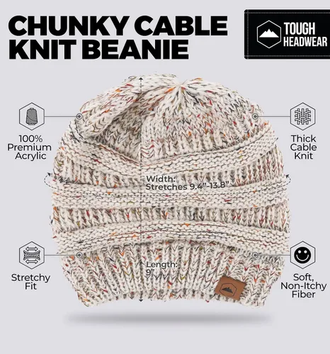 Miniatura 39 de Gorro de punto para mujer, cálido y suave, elástico, para clima frío de Tough Headwear