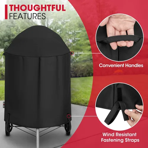 Miniatura 5 de Unicook Cubierta Redonda para Parrilla de Carboncillo Compatible con Parrilla Weber de 22 Pulgadas, Resistente al Agua, Resistente al