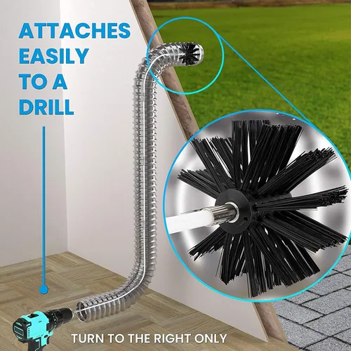 Miniatura 3 de El kit profesional de limpieza de ventilación de secadora (40 pies) innovador removedor de pelusa reutilizable de nailon fuerte Cepillo flexible