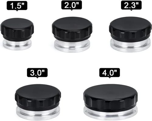 Miniatura 4 de PTNHZ OD 2"/50.8mm Tapa de cuello de llenado de aluminio forjado en billete para tanque de combustible, aceite y agua en color negro