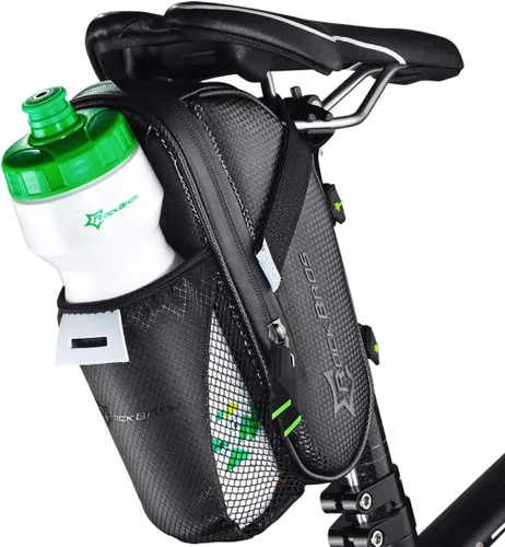 Miniatura 7 de ROCKBROS Bolsas de Sillín de Bicicleta con Bolsillo para Botella de Agua Bolsas Impermeables para Sillín de Bicicleta Paquete Bajo Asiento Bolsa