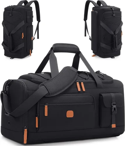 Bolsa de gimnasio para hombres y mujeres con compartimento para zapatos y laptop, bolsa de viaje deportiva 3 en 1, mochila antirrobo para avión y