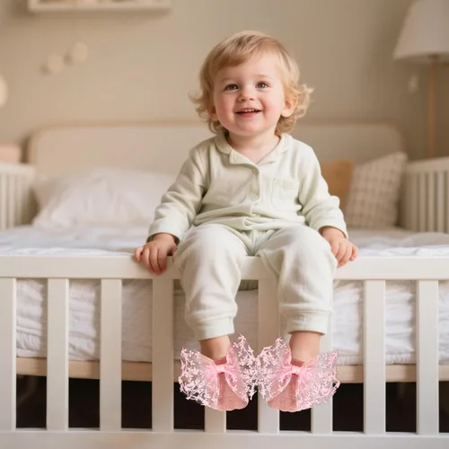 Miniatura 2 de SAOROPEB 4 pares de calcetines para bebés niñas, agarre antideslizante para bebés y niños pequeños, calcetines de tobillo para niñas