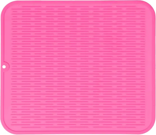 Miniatura 84 de MicoYang Alfombrilla de silicona para secado de platos para múltiples usos, fácil de limpiar, ecológica, resistente al calor, alfombrilla