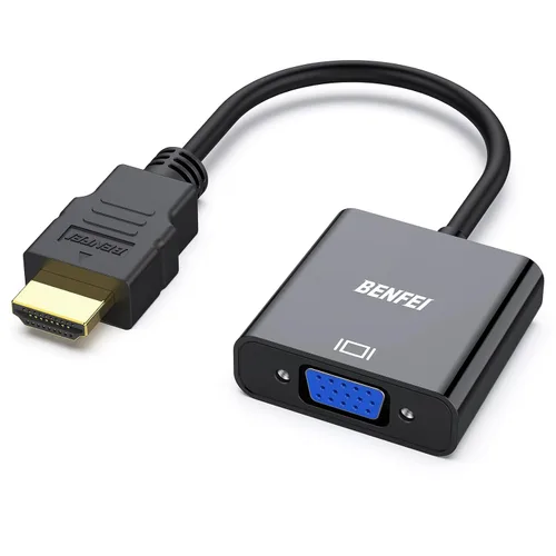BENFEI Adaptador HDMI a VGA, chapado en oro (macho a hembra) para computadora, escritorio, laptop, PC, monitor, proyector, HDTV, Chromebook,