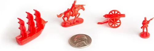 Miniatura 2 de Morrison Games Miniaturas militares napoleónicas y de la guerra civil (rojo): Soldados de juguete de plástico Set: Infantería, Caballería