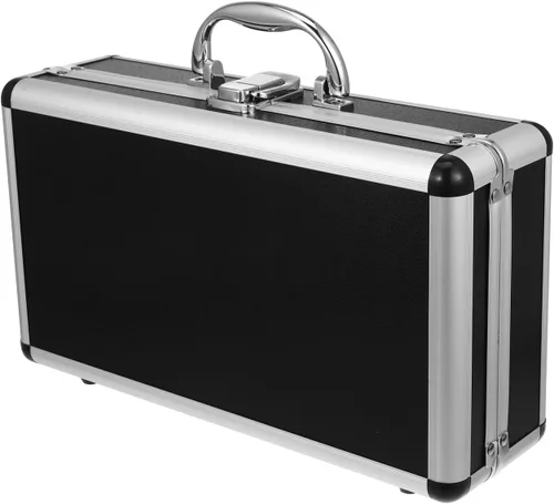 Hemobllo Caja de herramientas de aluminio de 11 x 6 x 3 pulgadas, funda de capa de espuma con cerradura para herramientas organizadas, medicamentos