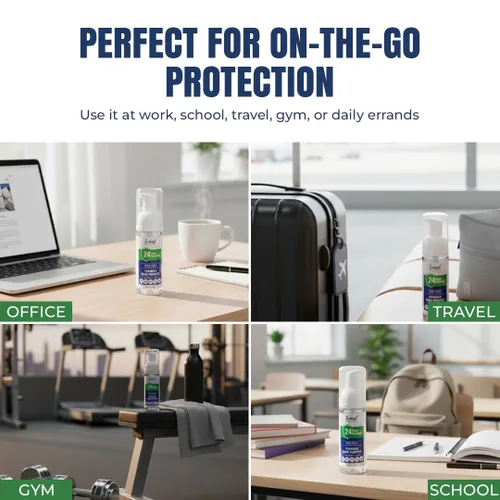 Miniatura 6 de Everest Microbial Defense 24 Hour Defense Foaming Hand Sanitizer – Alcohol Free & Fragrance Free – Moisturizing Travel Size Pump for Sensitive Skin