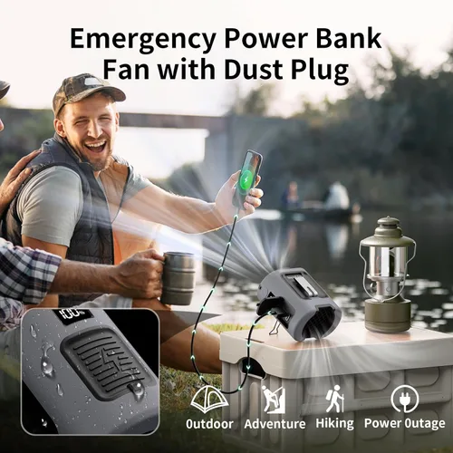 Miniatura 5 de Socool - Ventilador de cintura portátil con clip en el cinturón portátil, mini ventiladores personales recargables, 4 velocidades 13000 RPM