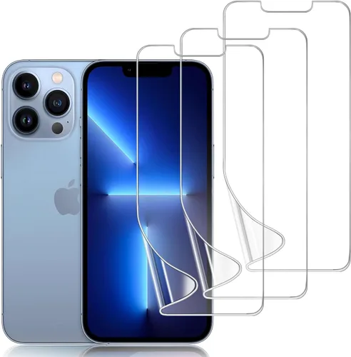 Miniatura 18 de Paquete de 3 protectores de pantalla de TPU para iPhone 15 Pro Max, película de hidrogel transparente HD transparente suave y flexible compatible