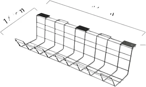 Bandeja de gestión Estante de almacenamiento para Debajo del Escritorio, Contenedor Elegante para Tablero de Cables, Organizador Debajo De La Mesa,