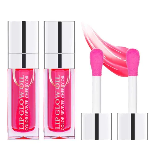 Aceite de brillo labial hidratante Fovcos, aceite de brillo labial hidratante, brillo labial voluminizador, brillo labial transparente, aceite