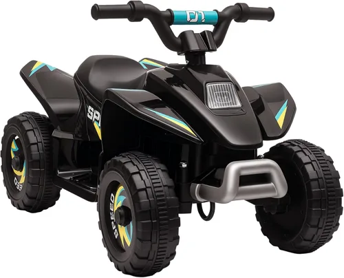 Aosom 6V ATV para niños de 4 ruedas, vehículo con batería y motor eléctrico, cuatrimoto con cambio de marcha hacia adelante/en reversa para niños de