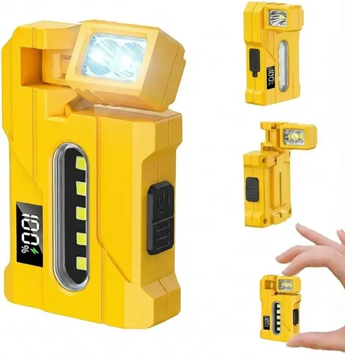 Miniatura 7 de Linterna EDC recargable, llavero magnético de rotación de 270°, mini linternas planas portátiles de 400 lúmenes, IP65 impermeable llavero