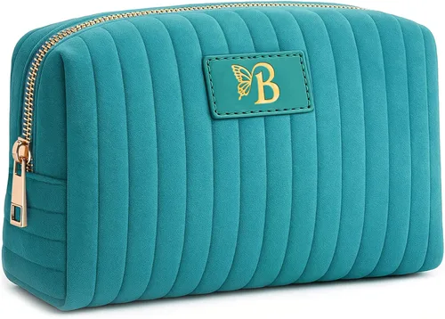 Bolsa de maquillaje de viaje personalizada con inicial, bolsa de cosméticos para adolescentes de 15, 16, 17, 18, 19, 20, 21 años, regalos de moda