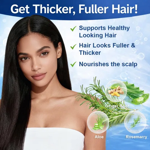 Miniatura 8 de Roll-On para el crecimiento del cabello con romero y jengibre, suero de crecimiento del cabello enrollable de precisión para adelgazar el cabello