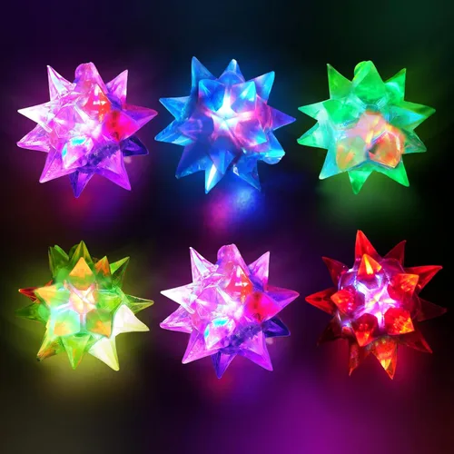 Miniatura 7 de HONLYNE 24 piezas de collares de estrella de cristal parpadeantes, collares brillantes a granel, collares LED que brillan en la oscuridad para niños