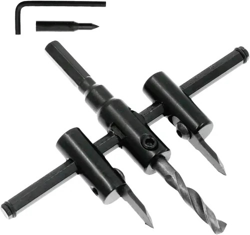Luomorgo 1 3/16" a 4 3/4" Sierra perforadora de agujero ajustable Cortador circular Sierra perforadora de brocas Herramienta de corte redonda para