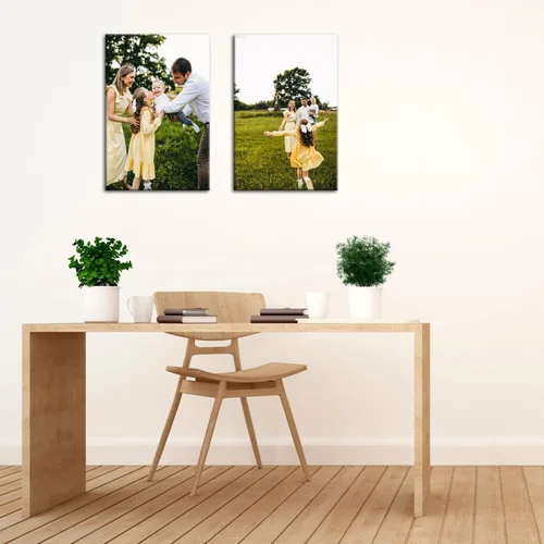 Miniatura 2 de ZHIYYHAO Impresiones en lienzo personalizadas con tus fotos, juego de 2 fotos enmarcadas de 16 x 24 pulgadas, retrato familiar personalizado para 2