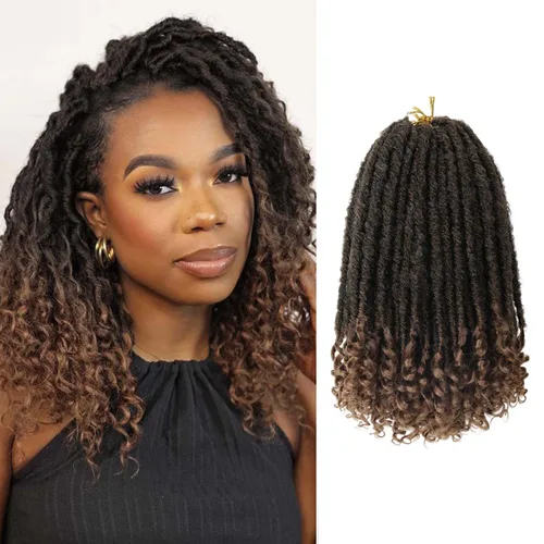 Miniatura 28 de 6 paquetes de cabello de ganchillo Goddess Locs, locs falsos rectos de 12 pulgadas para ganchillo, extensiones de cabello sintético suave rizado
