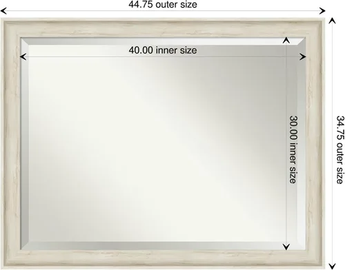 Miniatura 4 de Amanti Art Espejo de baño, espejo de pared color crema de abedul Regal para usar como espejo de tocador de baño sobre fregadero