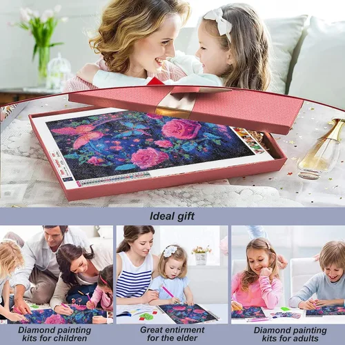 Miniatura 3 de Stalente Kits de pintura de diamantes para adultos, kit de arte redondo de diamantes de taladro completo, pintura 5D con diamantes, manualidades