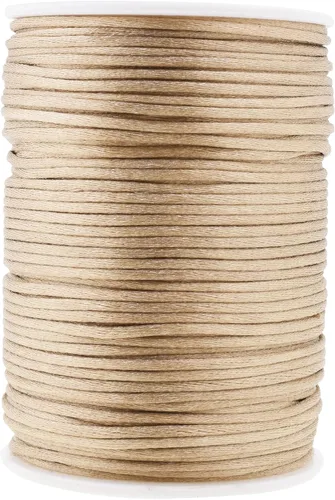 Miniatura 71 de Mandala Crafts Cordón de Satén de Nailon 2mm Cordón Rattail Champagne - 100 Yardas Cordón de Nailon Chino para Nudos Cordón de Seda Cola de Rata
