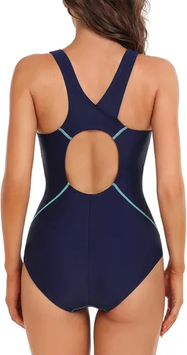 Miniatura 2 de beautyin Traje de baño deportivo de una pieza con espalda cruzada para mujer