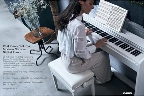 Miniatura 4 de Casio Privia PX-770 - Piano digital de consola con 88 teclas pesadas Teclas de acción de martillo escaladas Tri-Sensor II Fuente de sonido AiR