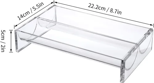 Miniatura 2 de Bandeja transparente de 8.7 pulgadas para servir galletas, bandeja transparente de macarrón, soporte rectangular para bandejas de servir, soporte
