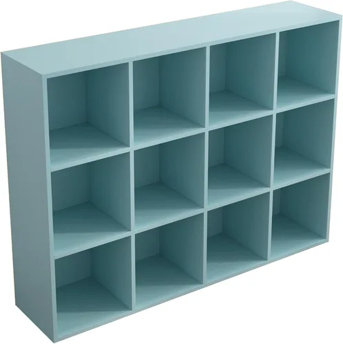 Miniatura 25 de OSCHF - Estantería de almacenamiento de 9 cubos, estantería de madera de 3 niveles con soporte en el suelo, estantería abierta para el hogar