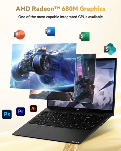 Miniatura 15 de NIMO Computadora portátil IPS FHD de 15.6 pulgadas, 8 núcleos AMD Ryzen 7 Pro 6850U 32 GB RAM 1 TB SSD (Beat i7-1360P hasta 4.7 GHz) Radeon 680M Azul