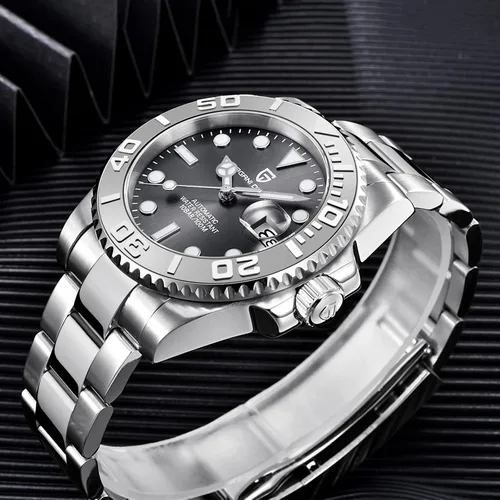 Miniatura 5 de Pagani Design 1651 - Reloj de pulsera para hombre, mecánico automático, movimiento NH35, 328.1 ft, resistente al agua, cristal de zafiro, bisel