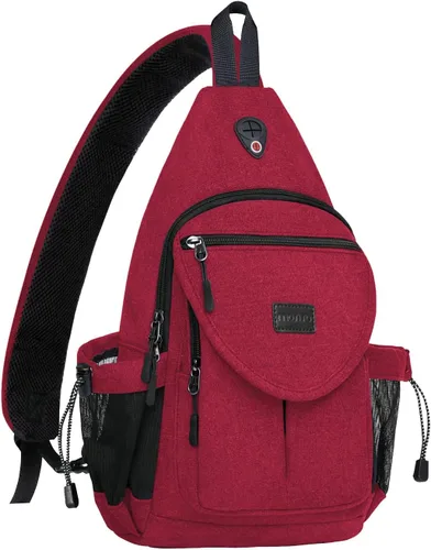 Miniatura 13 de MOSISO - Mochila bandolera/cruzada de lona para senderismo con bolsillo antirrobo Blanco perla