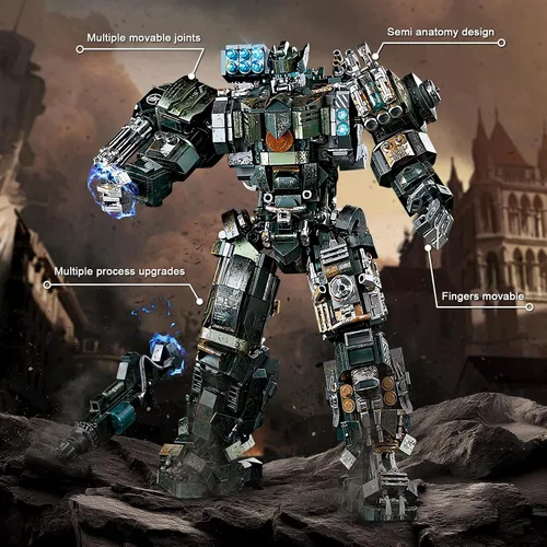 Miniatura 3 de HIGH GODO Mech - Juego de bloques de construcción para adultos, kit de construcción de modelo de robot motorizado con múltiples armas, regalos