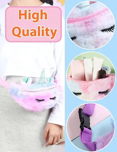 Miniatura 5 de Riñonera para niñas, bolsa de cintura de unicornio para niñas, bolsa cruzada para cinturón, bonita bolsa de cintura de viaje para niños, regalo