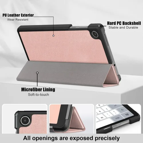 Miniatura 5 de Funda para Lenovo Tab M8 Gen 4 2023, funda delgada y ligera para Lenovo Tab M8 4ª generación Tablet TB300FU, oro rosa