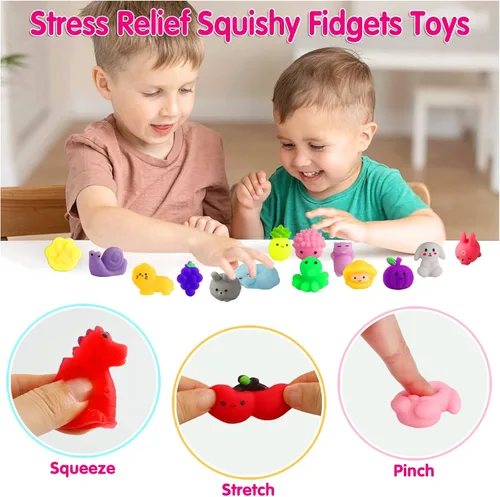 Miniatura 3 de 100 piezas de juguetes esponjosos Kawaii para niños de 4-8-12 años, juguetes esponjosos Mochi para niños, juguetes para caja del tesoro para premios