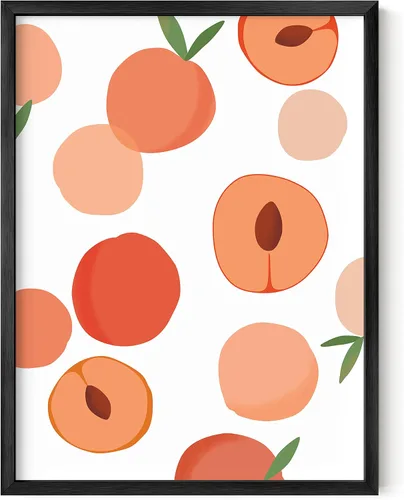 Miniatura 10 de HAUS AND HUES Fruit Art - Imagen de melocotón, decoración de pared de cocina, impresión de baño (marco beige, 24 x 36)